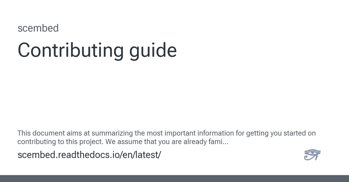 Contributing guide — scembed